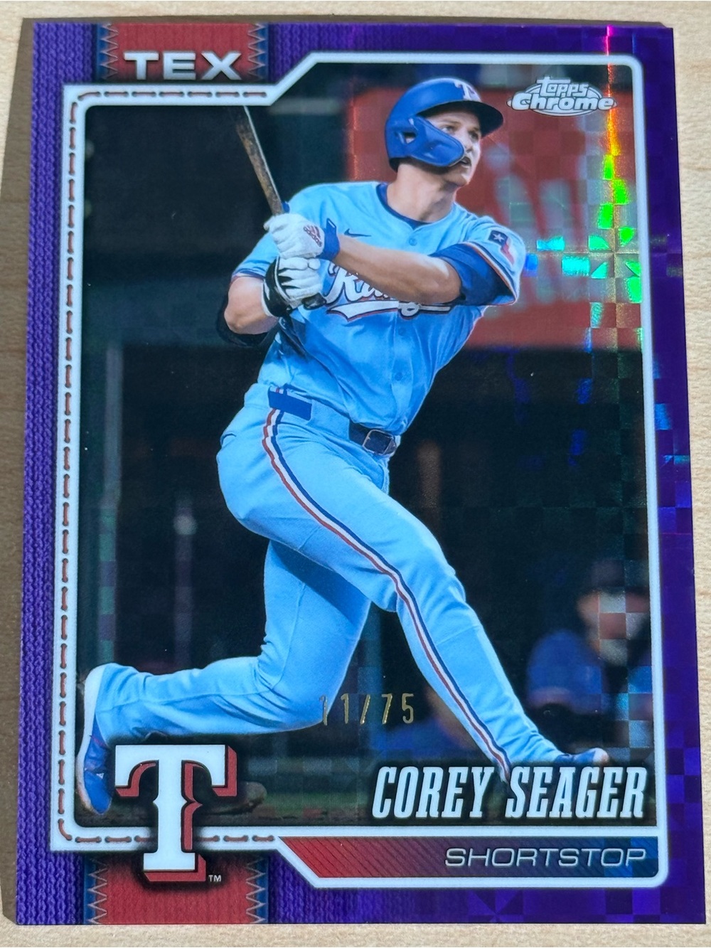 2026 Topps Chrome Corey Seager Purple Refractor /75 Texas Rangers All-Star